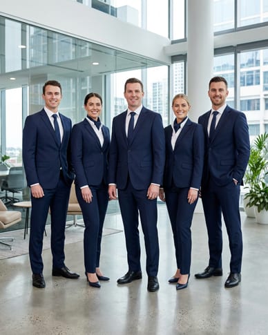 Business team v jednotném dress codu